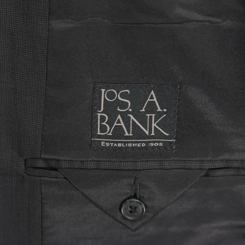Jos A Bank Wool Charcoal Gray‎ Birdseye Blazer 44L / Slim Fit 46L